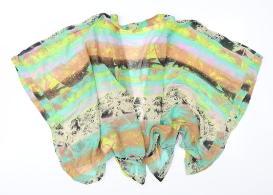 F&F Womens Multicoloured Geometric Chiffon Basic Blouse Size L - Beach