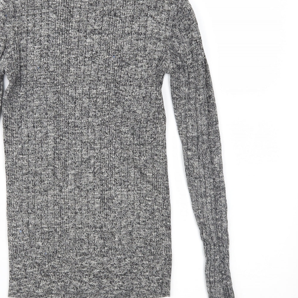New Look Womens Grey Knit Pullover Jumper Size 10