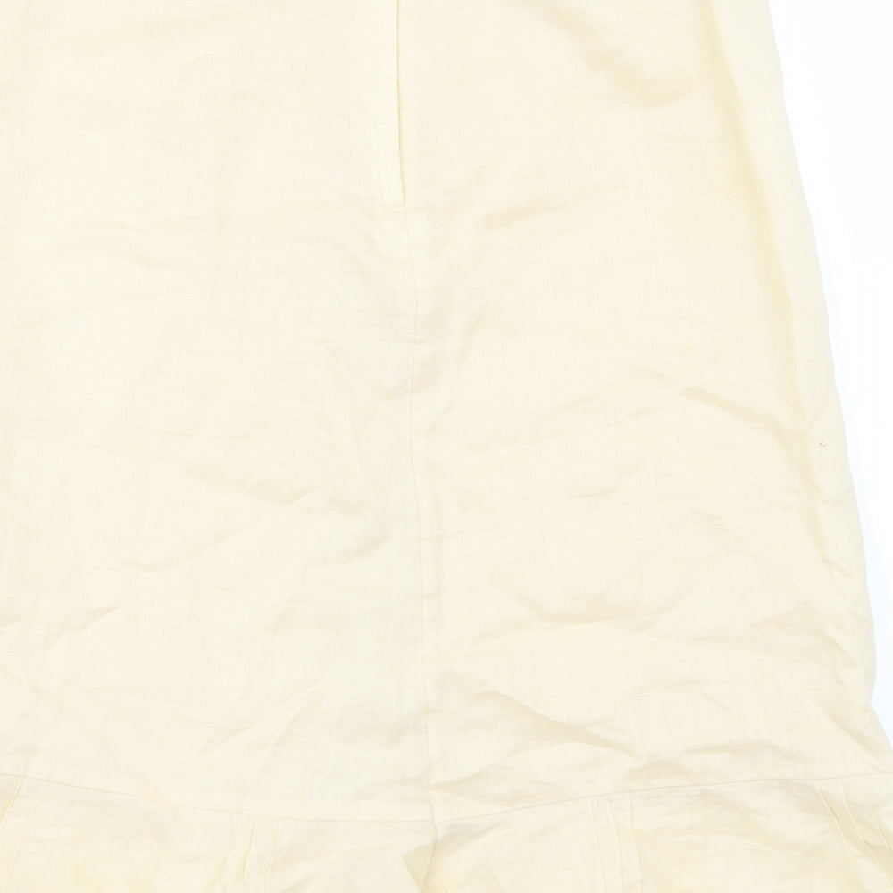 H&M Womens Yellow   A-Line Skirt Size 8