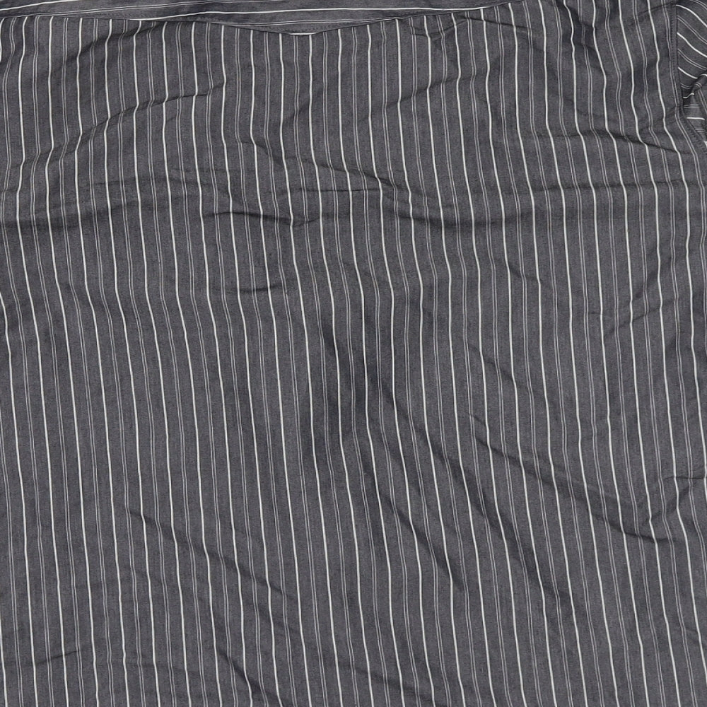 Mens UK Size M For Men Black Button-Up Long Sleeve Casual Shirt