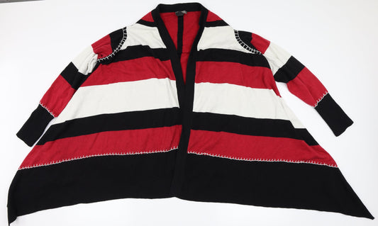 SPANNER Womens Multicoloured Striped Wrap Jumper One Size