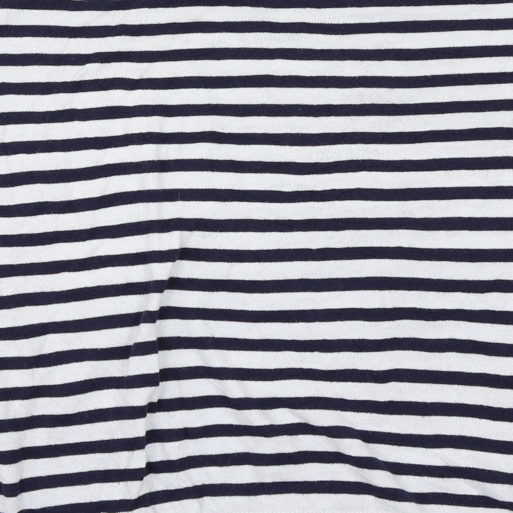 L.O.G.G. Womens Grey Striped Henley Sweatshirt One Size - Size EUR-L