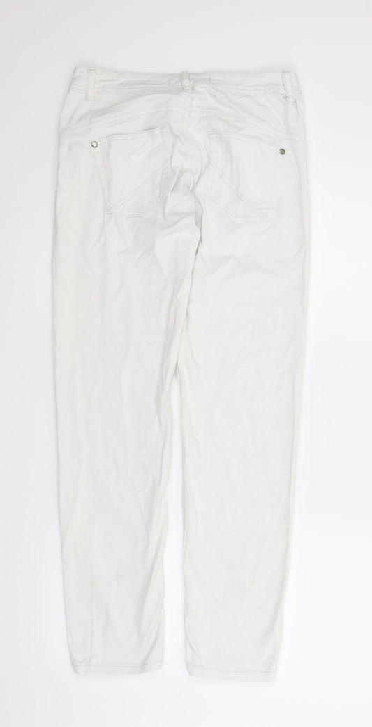 Womens UK Size 8 Blue Motion Regular Fit Straight White Jeans