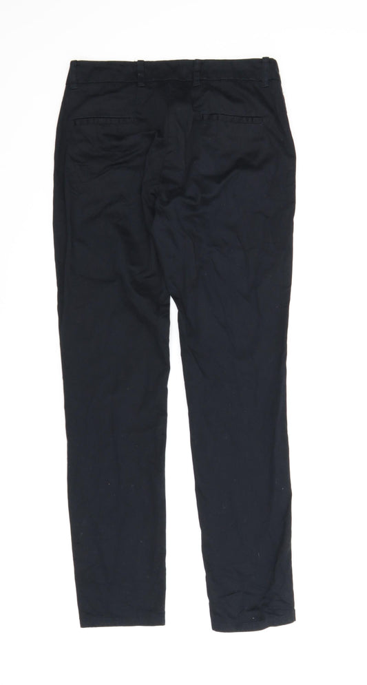 Womens UK Size 8 Preworn Regular Fit Carrot Black Trousers