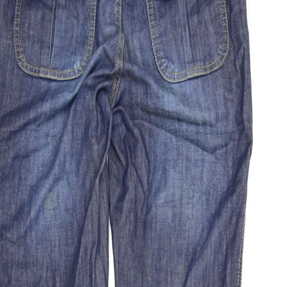 Happy Mums Womens Blue Denim Flared Jeans Size S L28 in