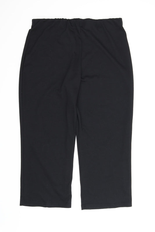 Anthology Womens Black Capri Trousers Size 22 L26 in