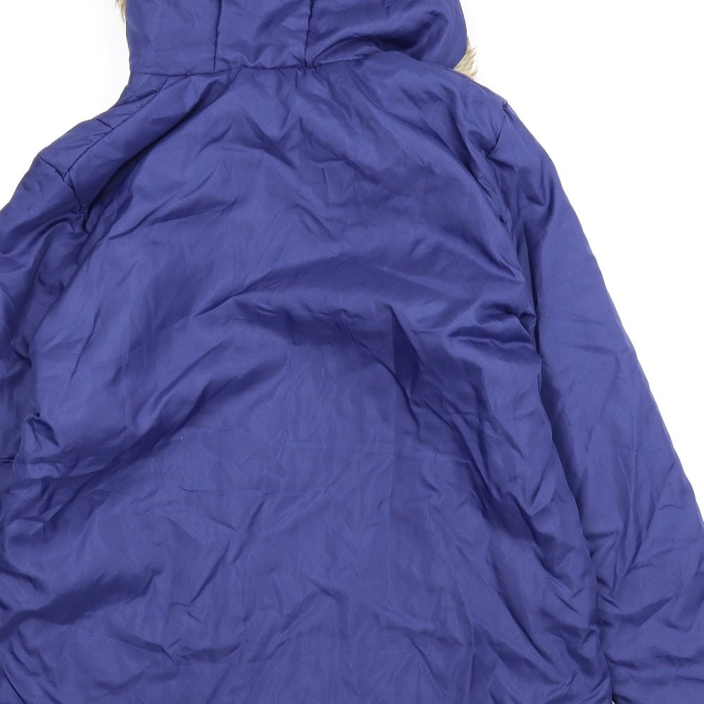Womens UK Size M Anne De Lancay Blue Quilted Coat