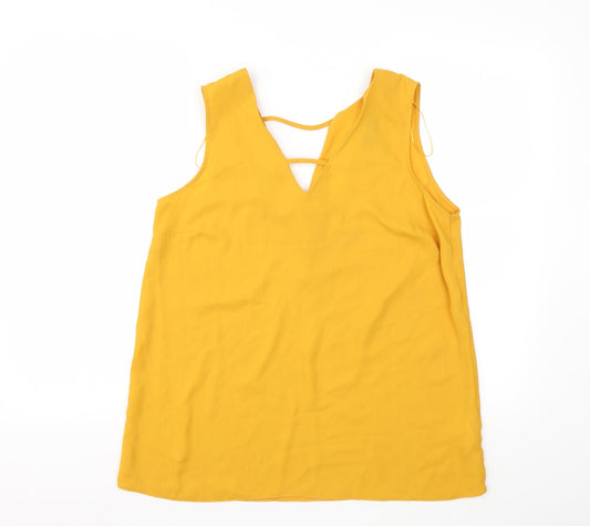 Womens UK Size 12 F&F Yellow Tunic Blouse