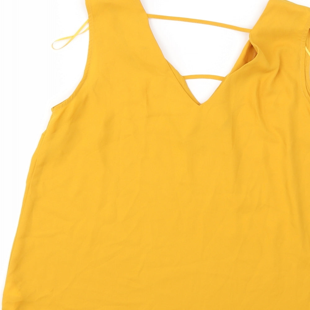 F&F Womens Yellow Tunic Blouse Size 12