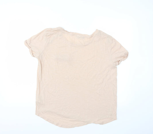 Daisy Street Womens Beige Basic T-Shirt Size M