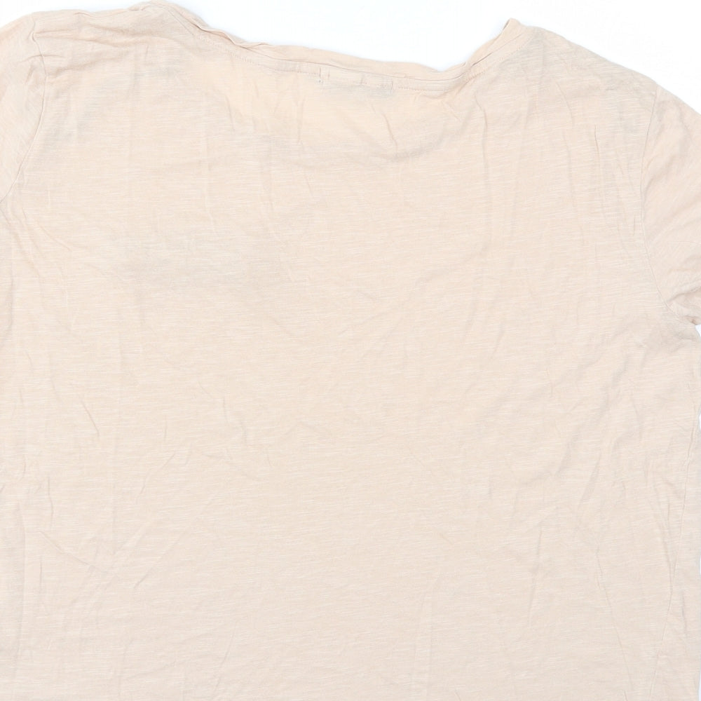 Womens UK Size M Daisy Street Beige Basic T-Shirt