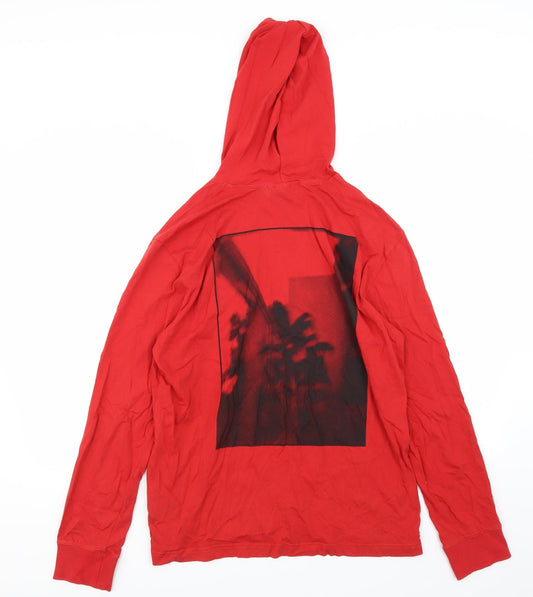 H&M Womens Red Jersey Pullover Hoodie Size M - A life of Sundays