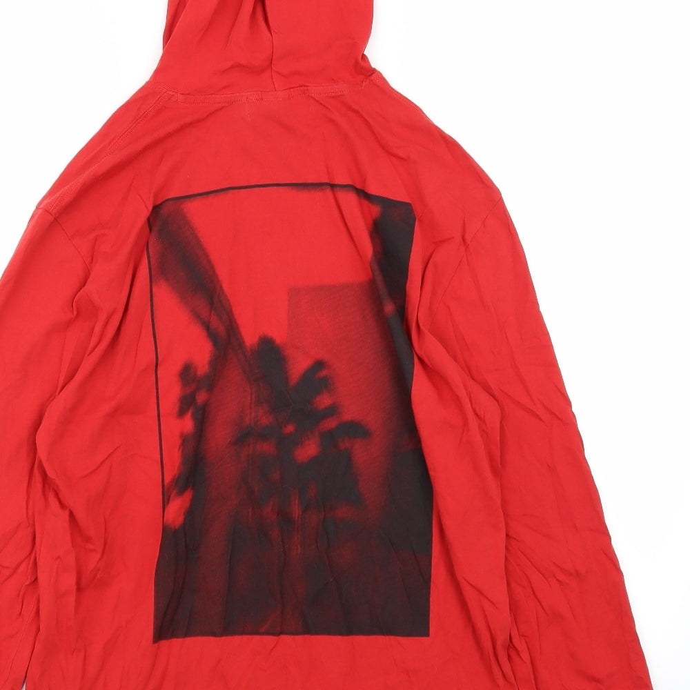 H&M Womens Red Jersey Pullover Hoodie Size M - A life of Sundays