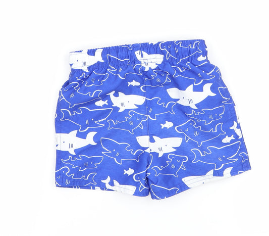 George Womens Blue Geometric  Sweat Shorts Size 2 - Sharks