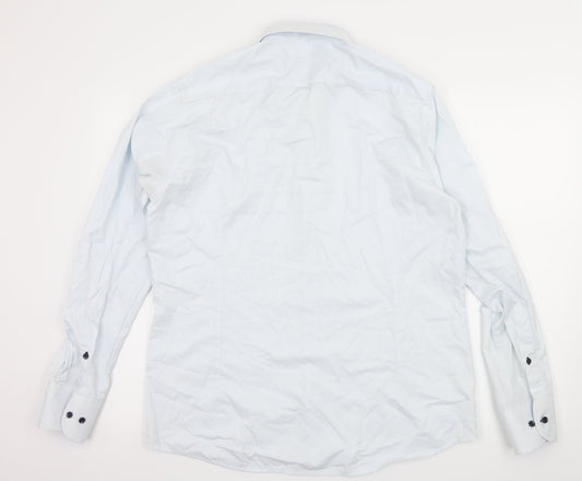 Recman Mens Blue Button-Up Size L