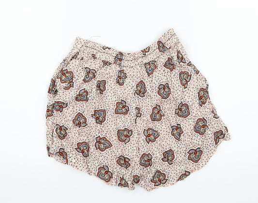 H&M Womens Ivory Paisley  Hot Pants Shorts Size 4