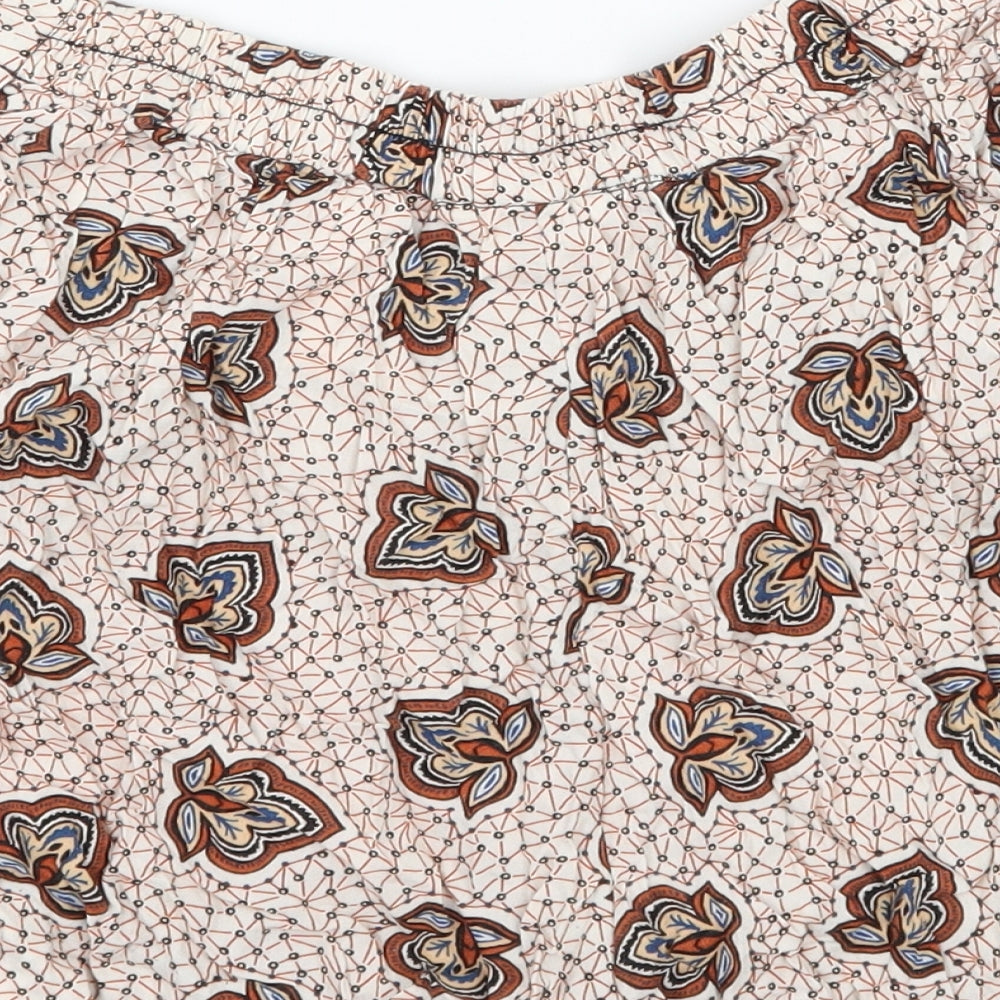 H&M Womens Ivory Paisley Hot Pants Shorts Size 4
