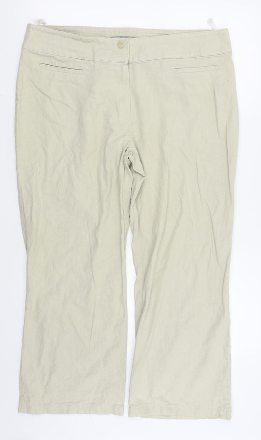 Womens UK Size 18 m&s Regular Fit Beige Trousers