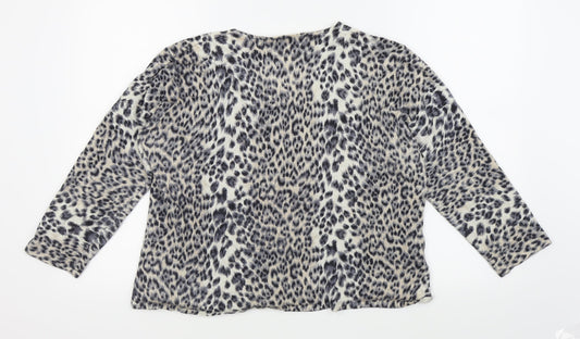 CC Womens Grey Animal Print Basic T-Shirt Size XL