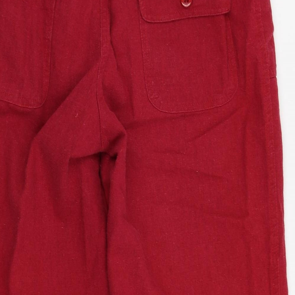 Womens UK Size 12 Mia Moda Regular Fit Capri Red Trousers