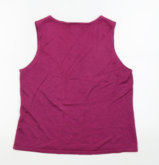 Agenda Womens Purple Basic Tank Size 18