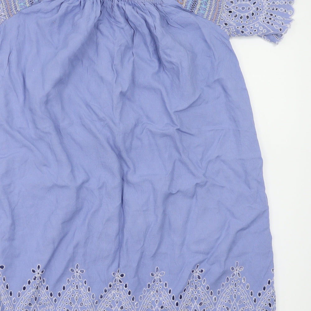 Womens UK Size S Resort Blue Basic Polo