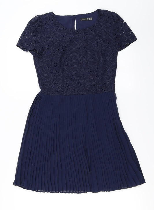 Additional front view of Atmosphere women’s blue a-line, size UK 8