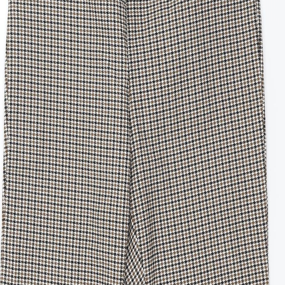 SheIn Womens Brown Houndstooth Knit Jegging Trousers Size 10 L27 in
