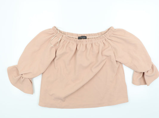 Womens UK Size 10 Cameo rose Beige Basic Blouse