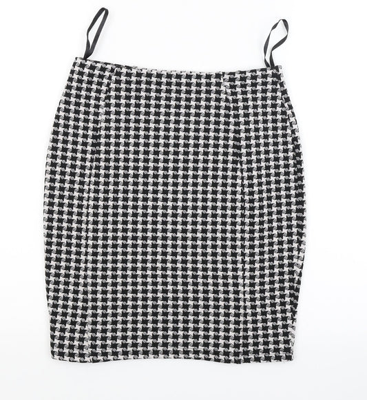 Papaya Womens Grey Check Jersey Mini Skirt Size 8