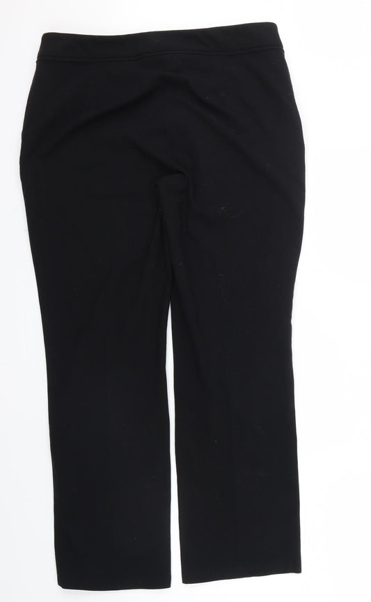 M&S Womens Black Trousers Size 14 L28 in
