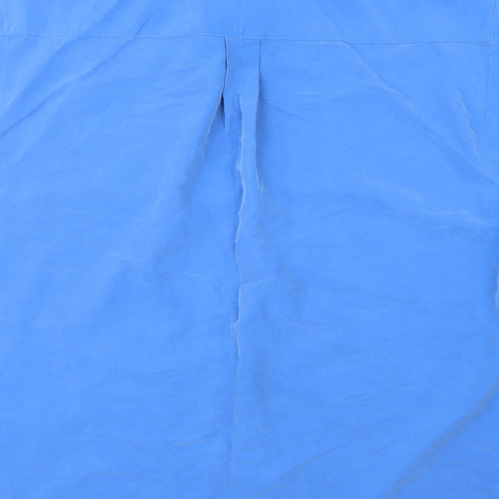 Mens UK Size L Copper Stone Blue Button-Up Short Sleeve Casual Shirt