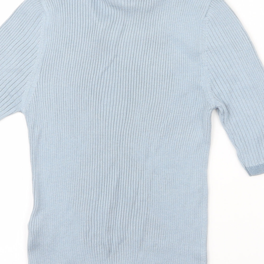 Topshop Womens Blue Cropped T-Shirt Size 8