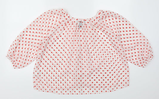 Womens UK Size 6 H&M Red Basic Button-Up