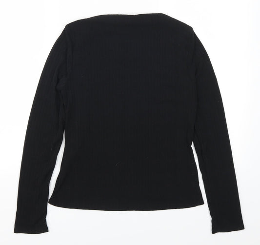 Womens UK Size 12 Boohoo Black Basic T-Shirt