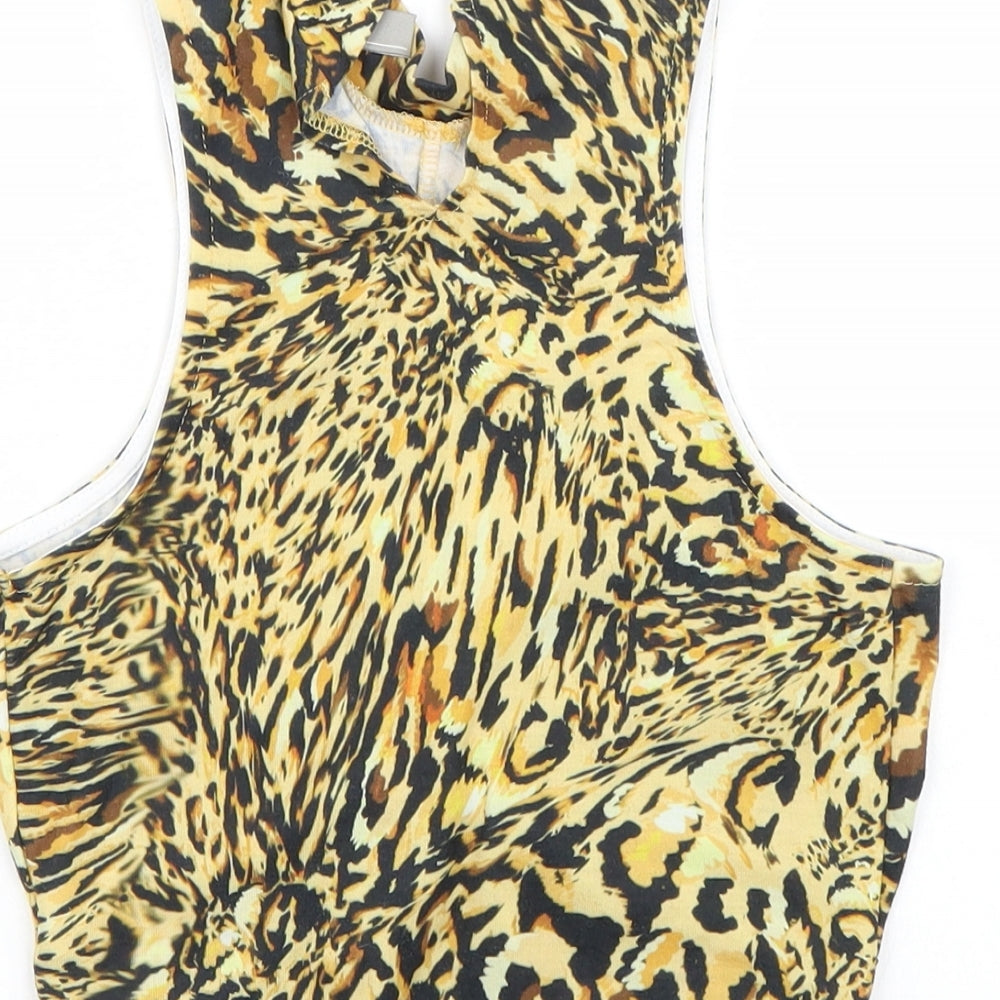 Womens UK Size 8 ASOS Yellow Basic Tank