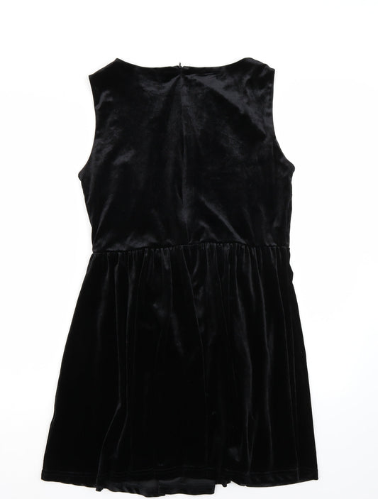 Glamorous Womens Black Rayon A-Line Size 14