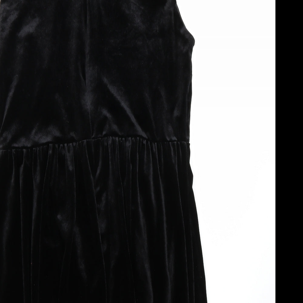 Glamorous Womens Black Rayon A-Line Size 14