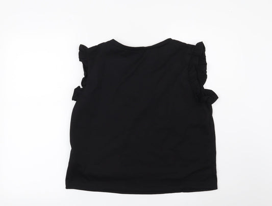 SheIn Womens Black Basic T-Shirt Size L