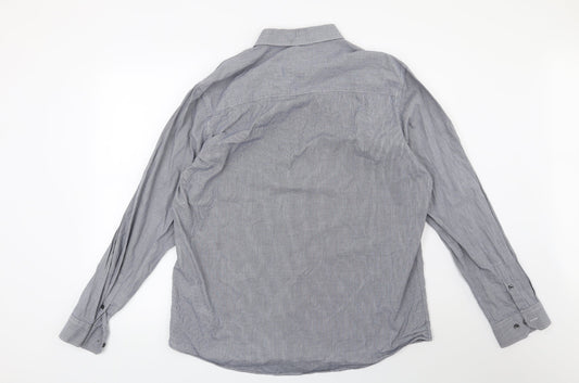 Taylor & Wright Mens Blue Button-Up Size 17