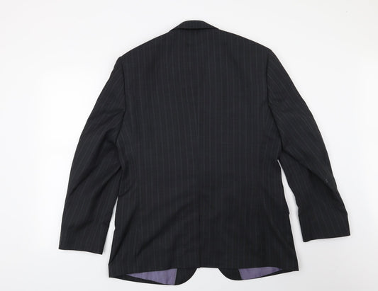 George Mens Blue Striped  Jacket Suit Jacket Size 40
