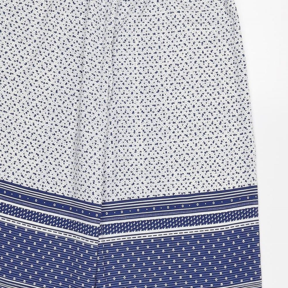 Womens UK Size 10 Dorothy Perkins Regular Fit Cropped Blue Trousers