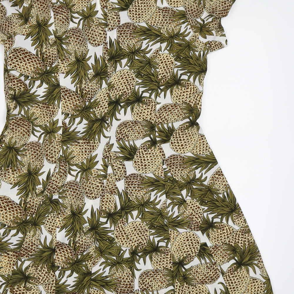 Glamorous Womens Multicoloured T-Shirt Dress Size 8 - Pineapple print
