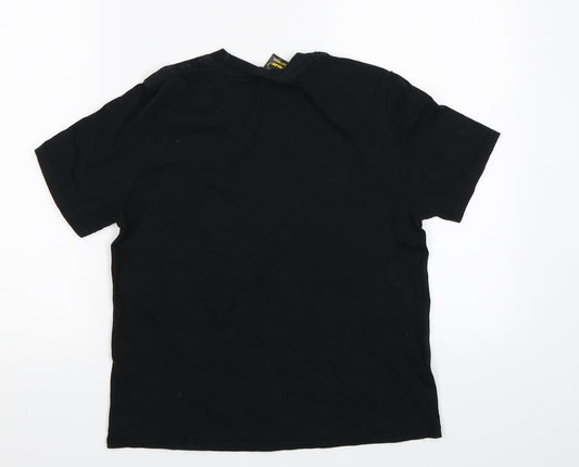 Womens UK Size S Gildan Black Cropped T-Shirt