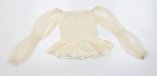 SHEIN Womens Ivory Basic Blouse Size 4