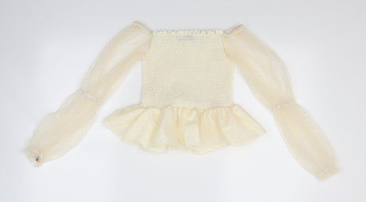 SheIn Womens Ivory Basic Blouse Size 4