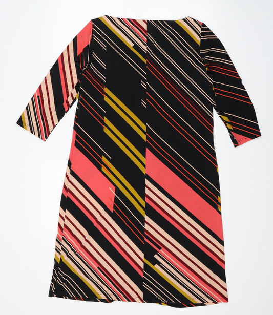 NEXT Womens Pink Striped A-Line Size 12 - stretch fabric