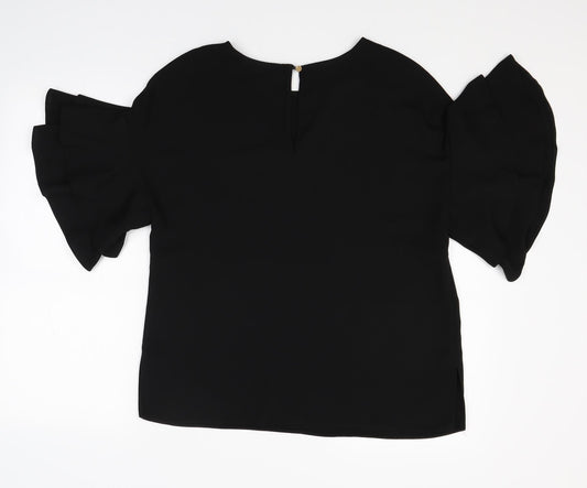 F&F Womens Black Basic Blouse Size 8
