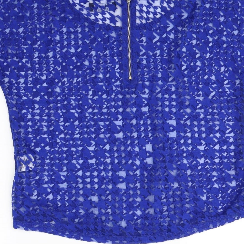 Womens UK Size 10 Select Blue Cropped T-Shirt