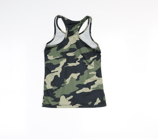 Active Girls Green Camouflage Basic Tank Size 9 Years